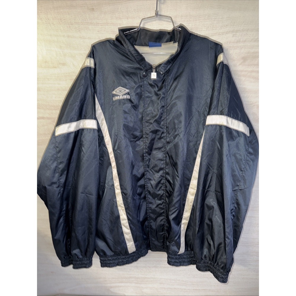 vintage 1990s Umbro navy and white windbreaker jacket Sz XL